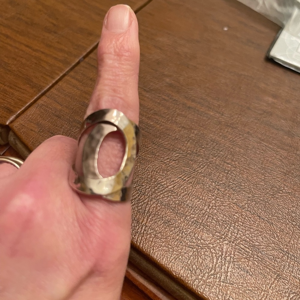 Sterling Silver hammered Ring size 8 in excellent condition.